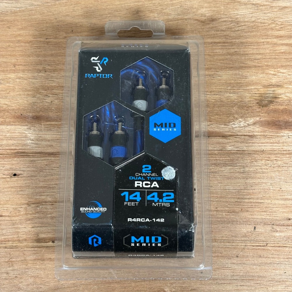 Raptor R4RCA-142 Mid Series 2 Channel Dual Twist RCA Cable 14 Feet 4.2M New